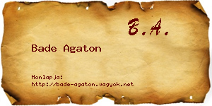 Bade Agaton névjegykártya